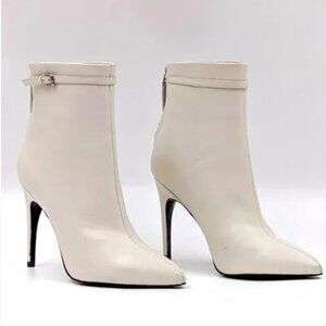 Reiss Ashton Ivory Leather Ankle Boots EU 39 NWOT